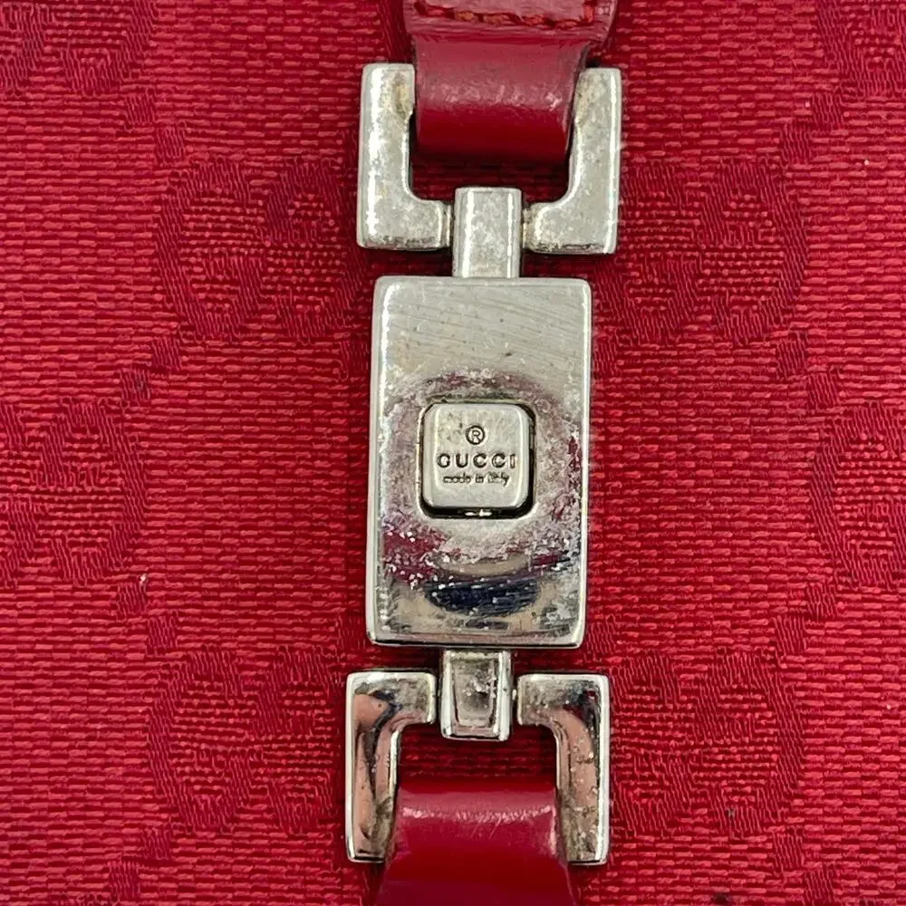 Authentic Gucci Jackie GG Canvas/Leather Compact Wallet Red Silver Closure w/COA - Picture 2 of 15